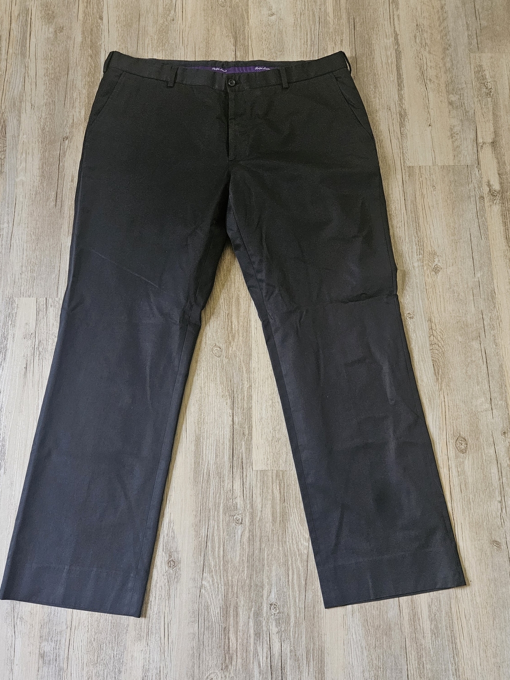 Ralph Lauren Purple Label Men's Black Cotton Dress Pants Size 36 (Flaws)
